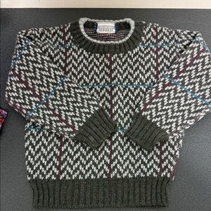 Kids' Black and White Patterned Sweater vintage